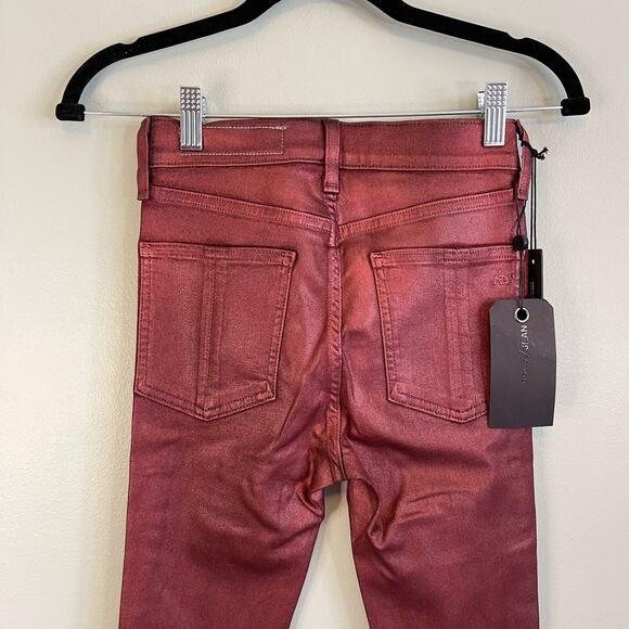 Rag & Bone Redmet Metallic Ankle High Rise Skinny Pants Size 24 NWT - Picture 4 of 9